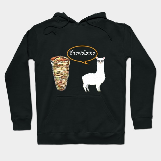 funny hungry llama Hoodie by Yaman